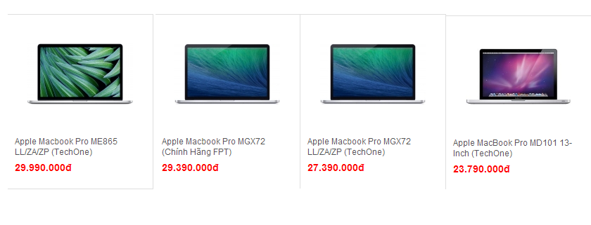 Bốn dòng sản phẩm Macbook Pro giá dưới 30 triệu